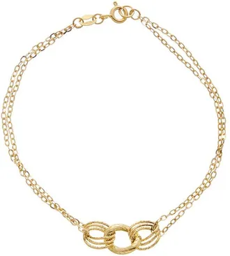 Italian Gold, Inc 10K 3-Link Curb Double Strand Bracelet