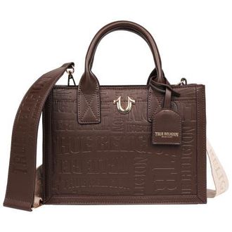 True Religion Mega Logo Modern Tote in Chocolate at Nordstrom