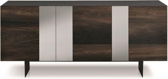 Capodarte Madia romeo a 3 ante in Rovere Termico con inserti specchio e 2 piedini