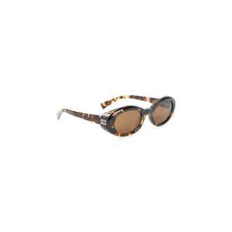 Miu Miu Sunglasses, female, Brown, Size: ONE SIZE MU 09Ws Oval Sunglasses