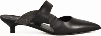 Fabiana Filippi Heeled Mules - Dames - Muiltjes - Zwart - 37 EU - Leer - Schoenen