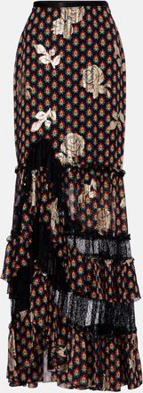 Etro Printed silk-blend maxi skirt