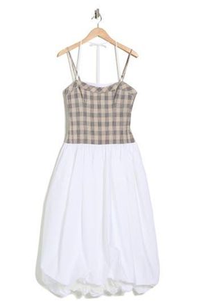 SIMKHAI Pfeiffer Bustier Bubble Hem Dress in Midnight Gingham at Nordstrom Rack, Size 00