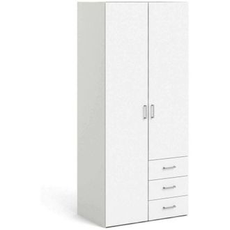 Dmora Armadio Multiuso 2 Ante Arci, Appendiabiti, 3 Ripiani, 49.5x175.4h cm Bianco