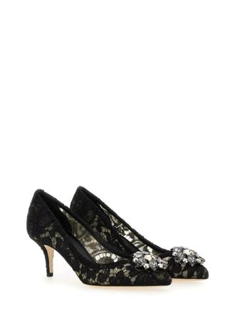 Dolce & Gabbana Hohe Schuhe - Pumps With Crystals - Gr. 36 (EU) - in Schwarz - f&uuml;r Damen