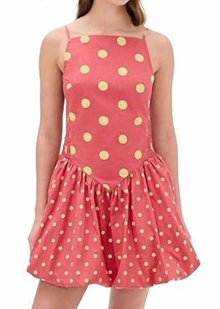 Free People Misty Mini Dress In Red Combo