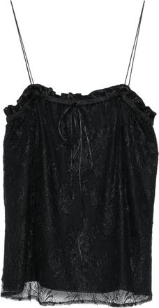 The Nina Studio Lace-detail Ruffled Top