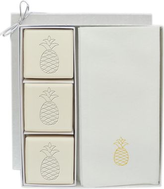 Carved Solutions Pineapple Soap And Towel Set