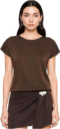 Kocca Tops, Dames, Bruin, XS, Relaxed Kortmouwige Blouse