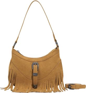 Generic Vintage Autumn Winter Womens Crossbody Bag - Scrub Leather Shoulder Handbag with Tassel for Casual Use(Brown)