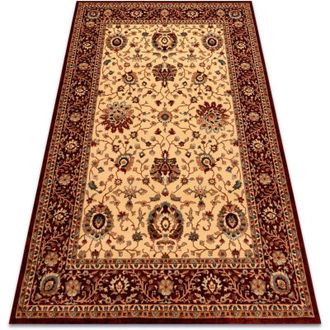 RugsX Rugsx - Wool carpet kashqai 4303 106 Flowers, frame beige / claret beige 160x240 cm