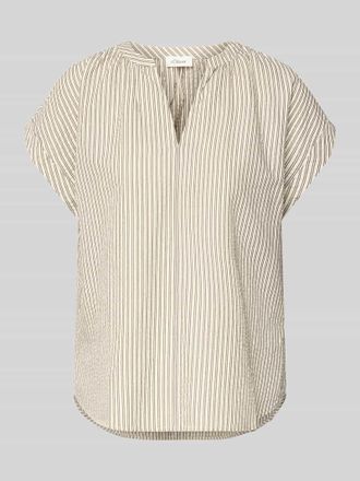s.Oliver Red Label Regular Fit Kurzarmbluse aus reiner Baumwolle in Ecru, Gr&ouml;&szlig;e 34