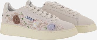 Autry Dallas Low Womens Suede Sneakers White Leather Trainers