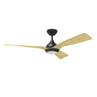 Wonderlamp Ventilador de techo silencioso negro con palas de madera
