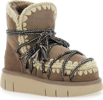 Mou Womens Ankle Boots Grey Leather Sheep