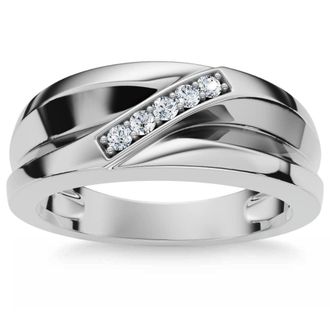 Pompeii3 Mens Diamond Wedding Ring Lab Grown 10k Gold