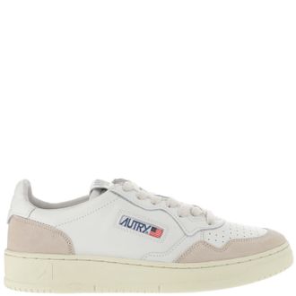 Autry Perforated Leather Sneakers With Suede Inserts And Rubber Sole