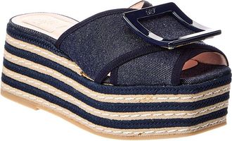 Roger Vivier Denim Platform Sandal