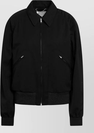 Maison Margiela collared coat front pockets ribbed hem cuffs
