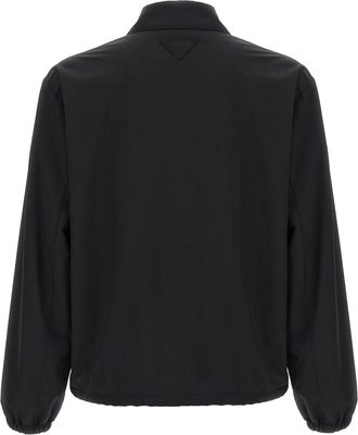 Prada Mens Black Virgin Wool Full-Length Jacket Clothing