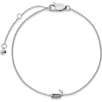 Monica Vinader Initial Pendant Bracelet in Sterling Silver J at Nordstrom