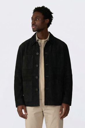 FURNIQ Beckett Suede Chore Jacket in Black at Nordstrom, Size Xx-Large