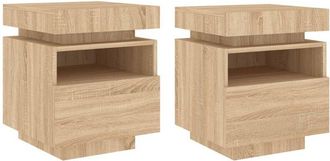 vidaXL Vidaxl - Bedside Cabinets with led Lights 2 pcs Sonoma Oak 40x39x48.5 cm