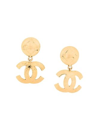 Chanel 1994 CC logo drop clip-on earrings - Gold