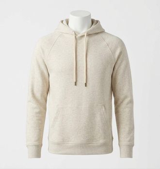 Faherty High Standard Fleece Hoodie In Antique Ivory Heather