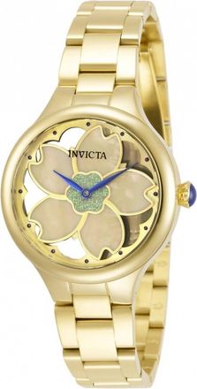 Invicta Womens Wildflower Quartz Watch In Gold