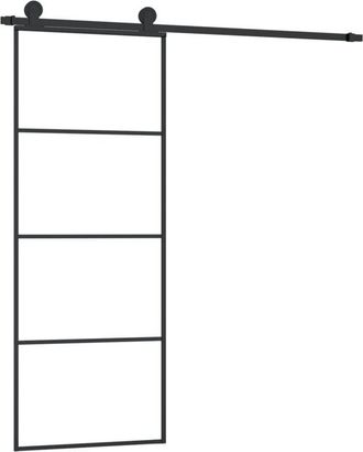 vidaXL Vidaxl - Puerta Corredera Con Set Herrajes Vidrio Esg Aluminio 76x205 Cm