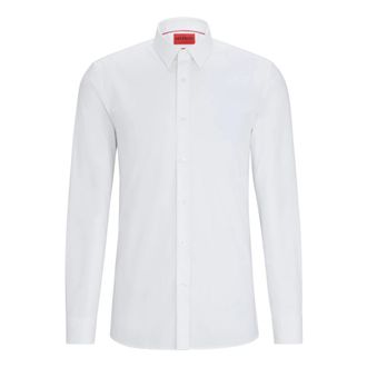 HUGO BOSS Stijlvol Hugo Overhemd - Heren - Zakelijke Overhemden - Wit - 4XL - Katoen - Overhemden
