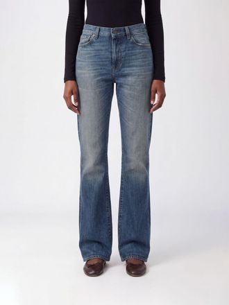 Acne Studios Jeans flared a vita alta in denim di cotone organico