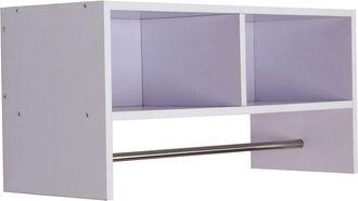 HOMCOM Wall Mounted Coat Hanger Hooks Rack Stand Organizer W/Hallway Rail & Storage Shelf-White | TJ Hughes White