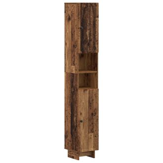 vidaXL Armario De Ba&ntilde;o Con Estante Abierto Ede Madera Envejecida Vidaxl