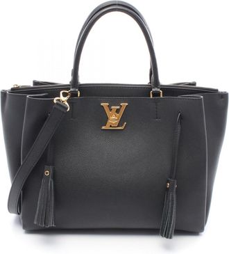 Louis Vuitton Black Noir Leather Tote Bag (Pre-Owned)