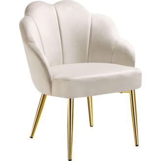 TecTake Accent Chair Hellen Per Piece - Cream/Gold in Cream | Size: 1 Pack