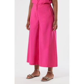 Marina Rinaldi Vpece Ankle Wide Leg Pants in Fuchsia at Nordstrom, Size 18W