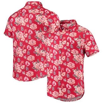 Foco Mens FOCO Red St. Louis Cardinals Floral Linen Button-Up Shirt at Nordstrom, Size Small