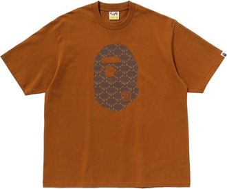 A Bathing Ape College Monogram Ape Head Relaxed Fit T-Shirt Beige 1L30-110-334-BGE