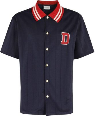 Drôle de Monsieur Timeless Blue Fabric Button-Down Shirt With Traditional Collar