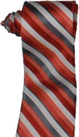 Van Heusen Mens Sleek Striped Skinny Silk Dress Belt Orange Size Regular