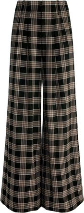 Alice & Olivia Eloise geruite plooibroek - Zwart