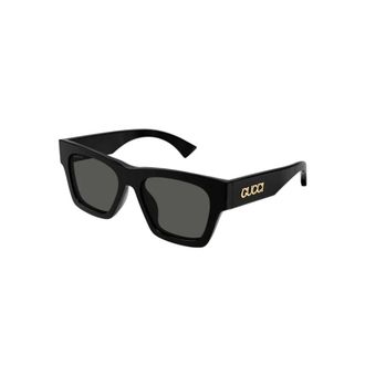 Gucci Rechthoekige Zonnebril - unisex - Zonnebrillen - Zwart - 52 MM - Accessoires