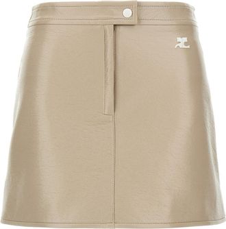 Courr&egrave;ges Beige ReEdition Vinyl skirt