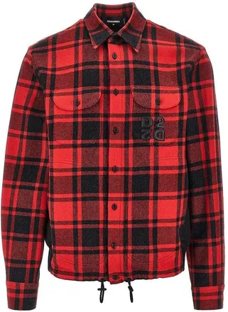 Dsquared2 Nylon and flannel hybrid overshirt Man 48
