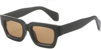 Generic Men And Women Small Square Frame Sunglasses Outdoor Commuting Beach Vacation Photo Shooting Sun Glasses(Brown)