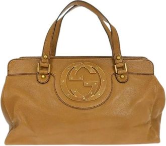 Gucci Pre-owned Handbags, female, Brown, Size: ONE SIZE Pre-owned Leather Handbag