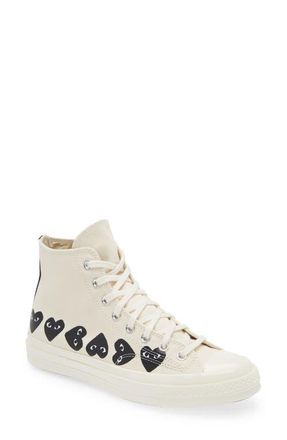 Comme Des Garçons x Converse Gender Inclusive Chuck Taylor Heart High Top Sneaker in Beige at Nordstrom, Size 5 Womens