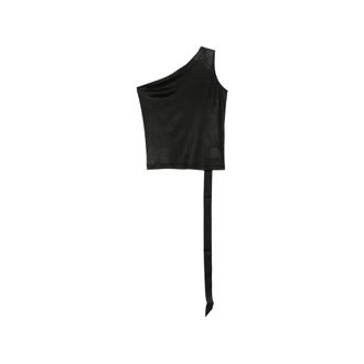 Rick Owens Sleeveless Tops, female, Black, Size: S One-Shoulder Top